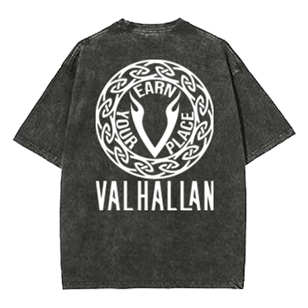 Valhallan Acid Washed Oversized Pump Cover Black Back