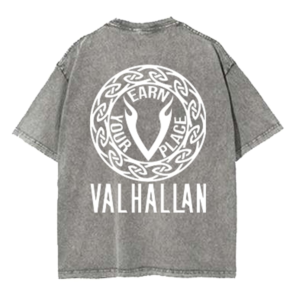 Valhallan Acid Washed Oversized Pump Cover Gray Back